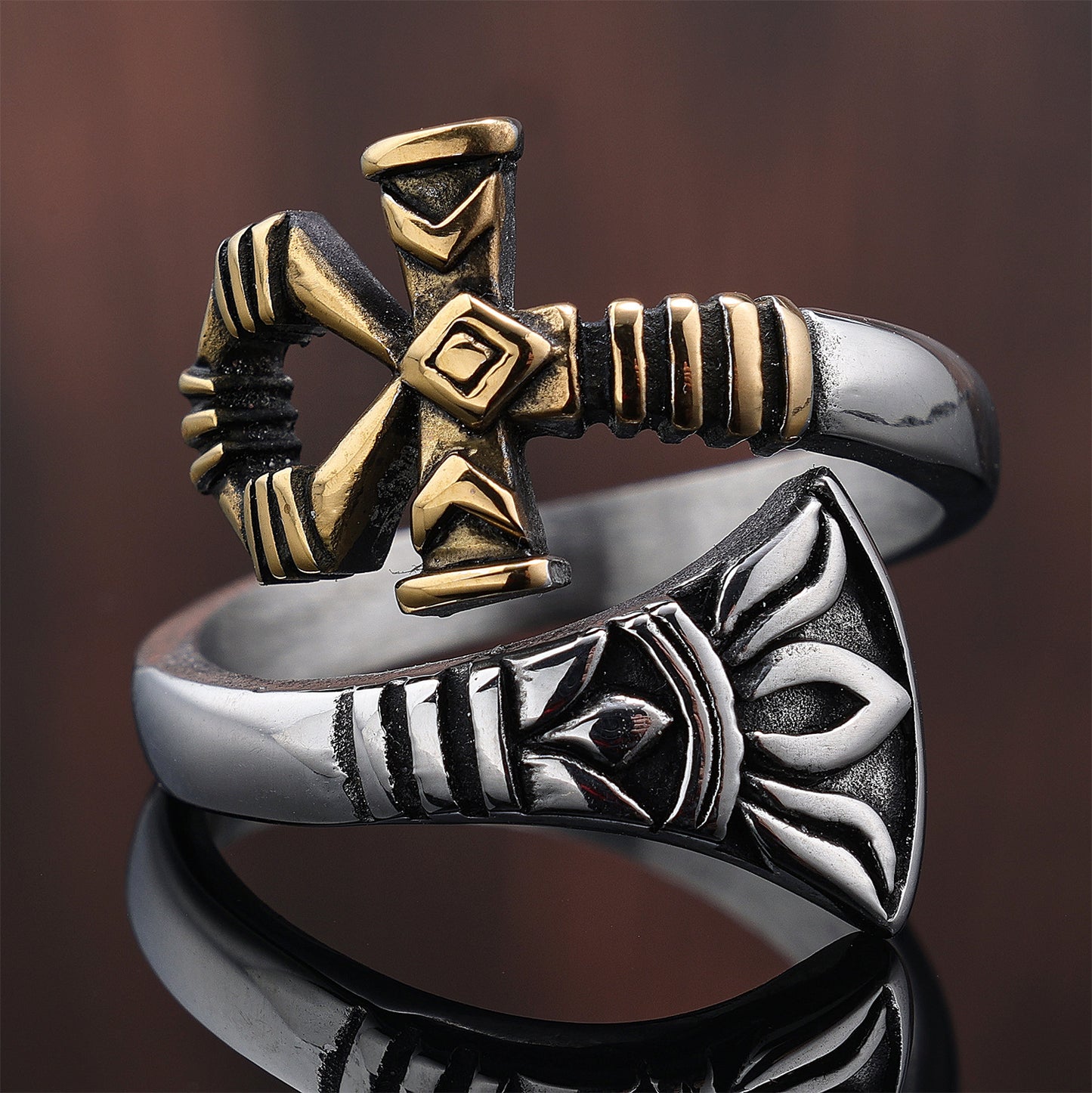 Rock the Punk Look with Faith Cross Ring - Showcase Your Style with Attitude