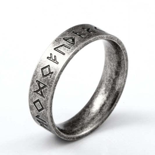 Trendy Unisex Rings, Nordic Retro Viking Alphabet Minimalist Rings for Men and Women