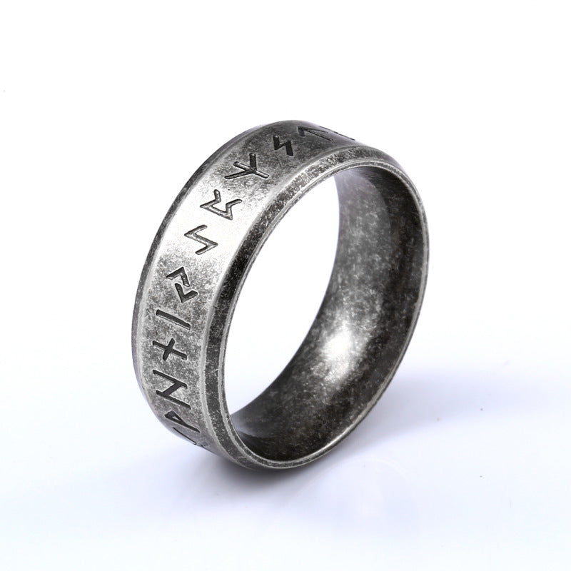 Trendy Unisex Rings, Nordic Retro Viking Alphabet Minimalist Rings for Men and Women