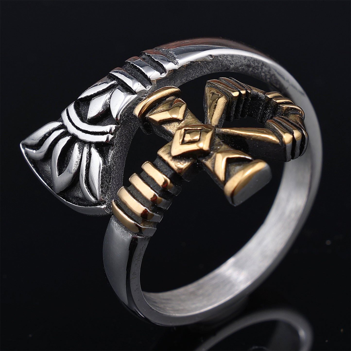 Rock the Punk Look with Faith Cross Ring - Showcase Your Style with Attitude