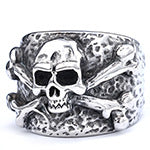 Men's Punk Skull Ring Vintage Gothic Style Unique Statement Ring for Men