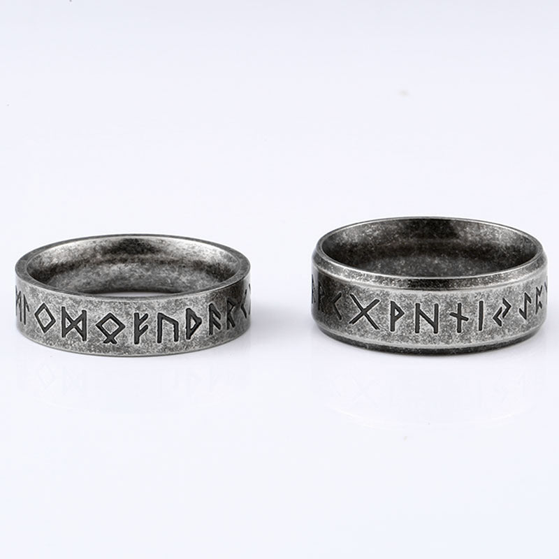 Trendy Unisex Rings, Nordic Retro Viking Alphabet Minimalist Rings for Men and Women