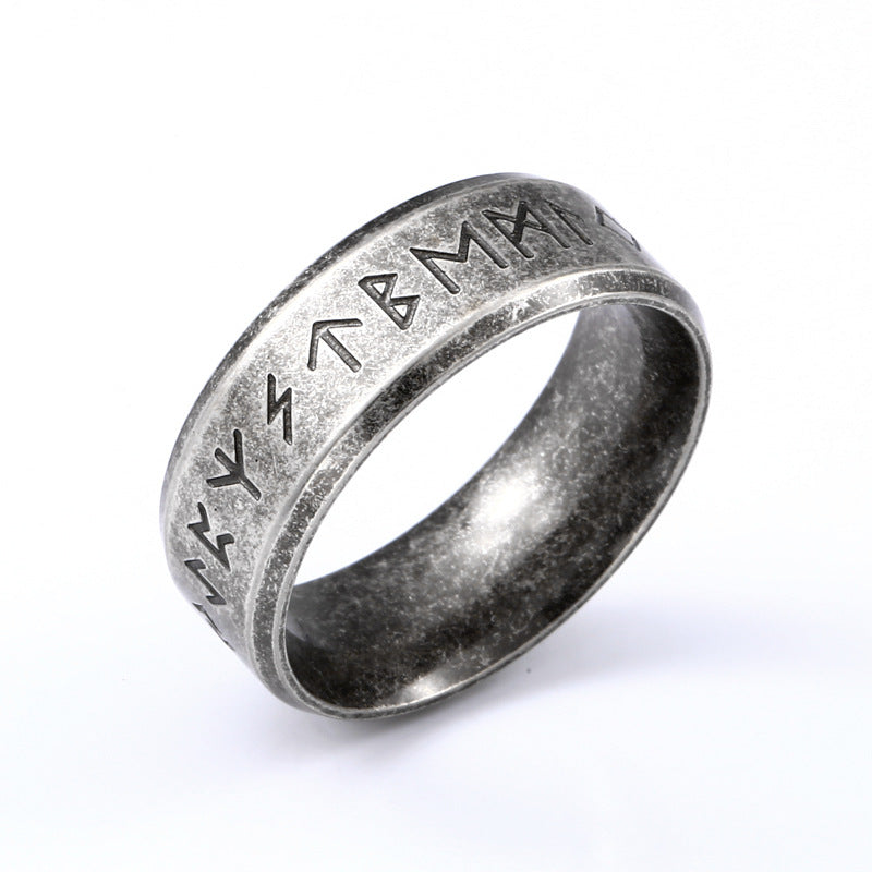 Trendy Unisex Rings, Nordic Retro Viking Alphabet Minimalist Rings for Men and Women