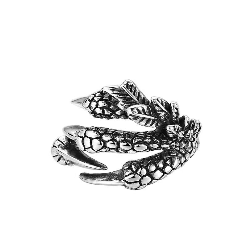 Men’s Dragon Claw Ring, Bold Hip Hop Style Statement Ring for Men